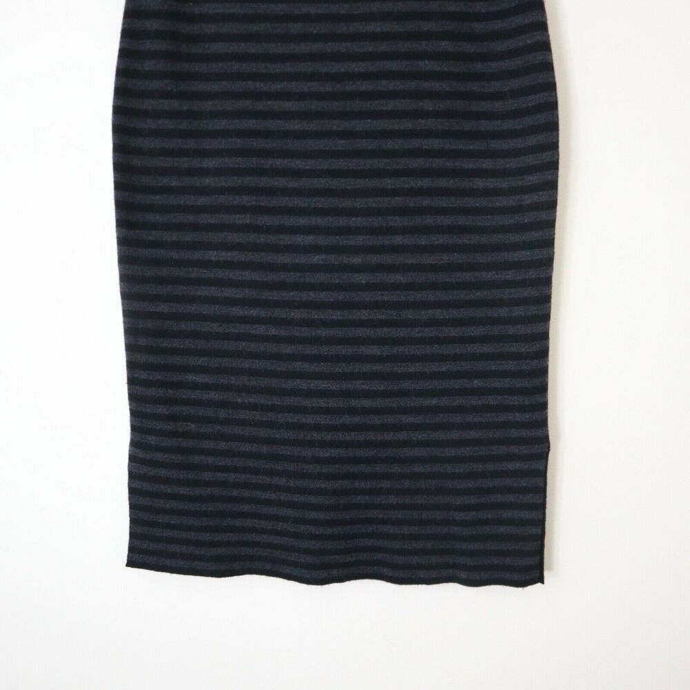 Eileen Fisher Size XS Merino Wool Double Knit Knee Length Pencil Stripe Skirt - Picture 6 of 11